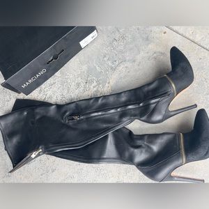 Over the knee mixed material boots- Patricia